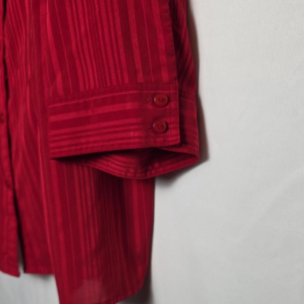 Apparenza Women's 2X Scarlet Stretch Blouse Button Down 3/4 Sleeves T18 - Picture 4 of 7